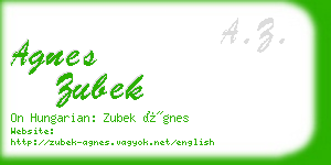 agnes zubek business card